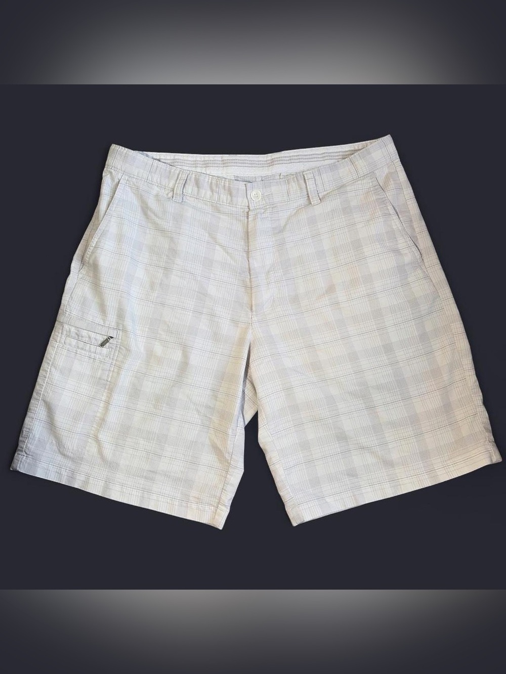 Greg Norman for Tasso Elba Men's Light Plaid Cargo Shorts - White